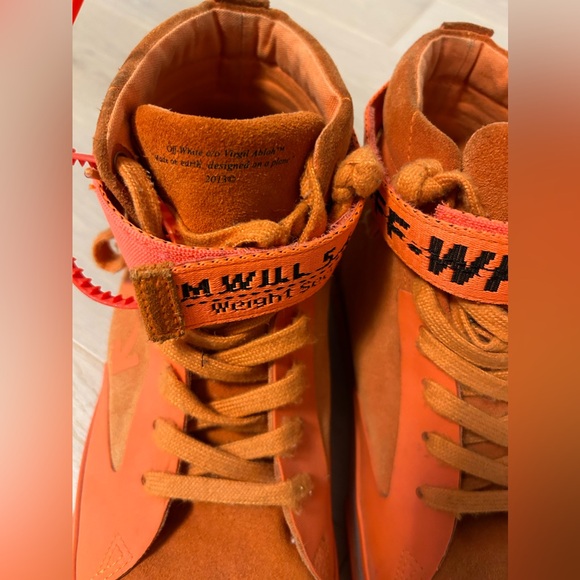 AUTHENTIC- OFF WHITE Men’s high top suede shoes size 41 - Picture 5 of 14